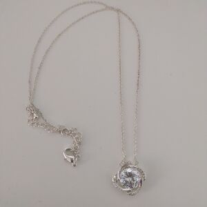 Kay Jeweler's Silver Spiral Pendant Necklace